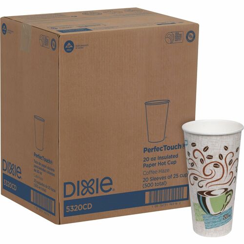 Dixie DXE5320CD PerfecTouch 20 oz Insulated Paper Hot Coffee Cups by GP Pro