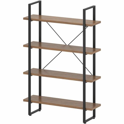 Lorell LLR97619 SOHO Rustic Metal Frame Bookcase