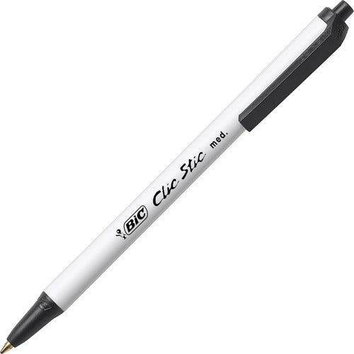 BIC BICCSM60BK Clic Stick 1.0mm Retractable Ball Pen
