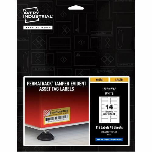 Avery® AVE60536 Avery® PermaTrack Tamper-Evident Asset Tag Labels