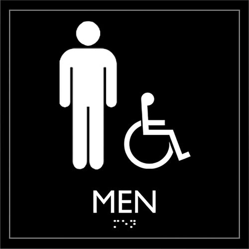 Lorell LLR02659 Men's Handicap Restroom Sign