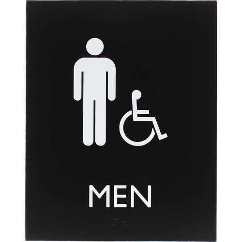 Lorell LLR02668 Men's Handicap Restroom Sign