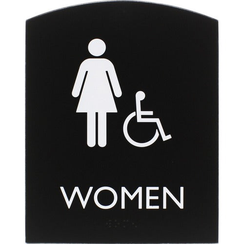 Lorell LLR02675 Arched Women's Handicap Restroom Sign