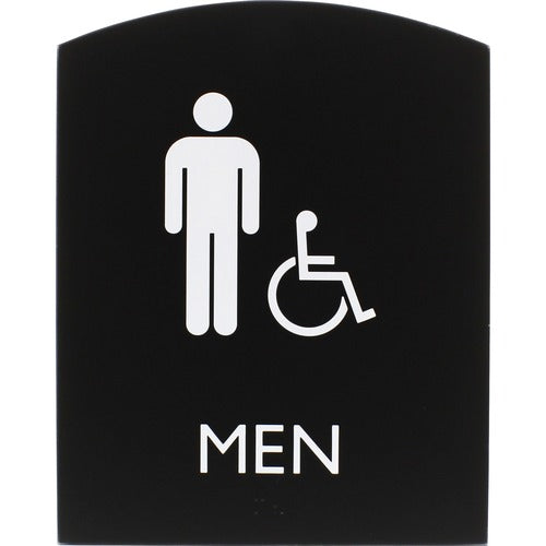 Lorell LLR02677 Arched Men's Handicap Restroom Sign