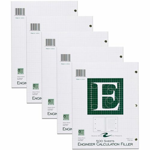 Roaring Spring ROA95782CS 5x5 Graph Ruled Engineering Loose Leaf Filler Paper