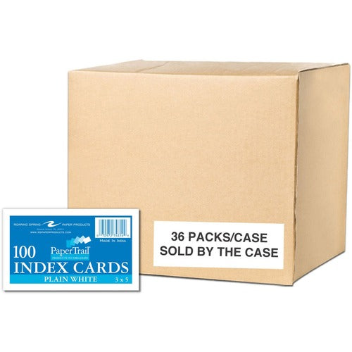 Roaring Spring ROA74814CS PaperTrail Unruled Index Cards