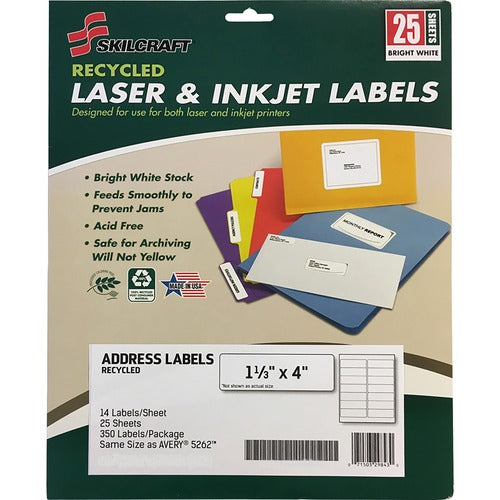 SKILCRAFT® NSN6736514 SKILCRAFT Recycled Address Labels