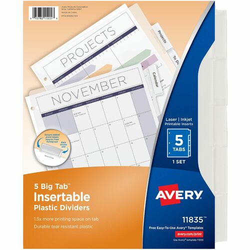 Avery® AVE11835 Avery® Big Tab Insertable Plastic Dividers