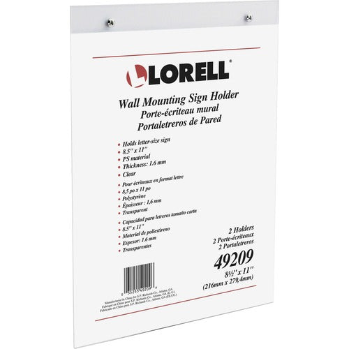 Lorell LLR49209 Wall-Mounted Sign Holders