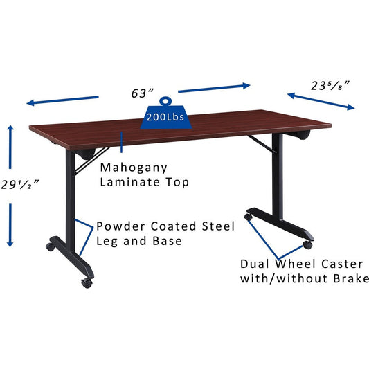 Lorell LLR60735 Mobile Folding Training Table