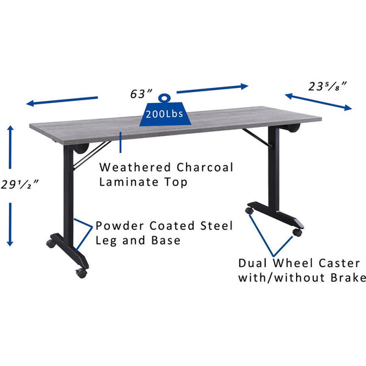 Lorell LLR60736 Mobile Folding Training Table