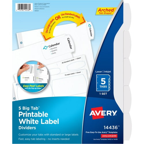 Avery® AVE14436 Avery® Big Tab Printable White Label Dividers