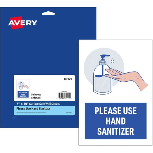 Avery® AVE83179 Avery® Surface Safe USE HAND SANITIZER Wall Decals