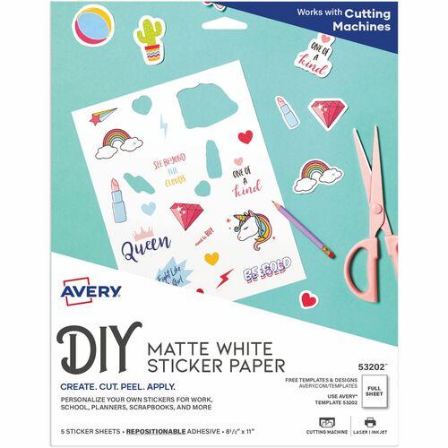 Avery® AVE53202 Avery® Matte White Sticker Project Paper