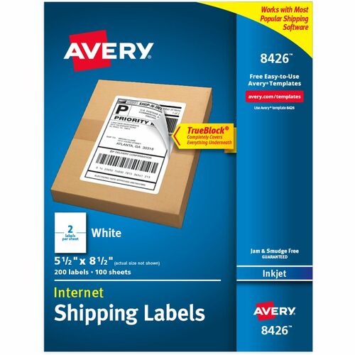 Avery® AVE8426 Avery® Printable Shipping Labels, 5.5" x 8.5" , 200 Labels (8426)