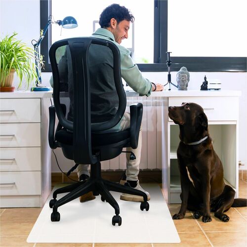 Floortex FLRNCMFLLAC0002 Polypropylene Rectangular Anti-Slip Foldable Chair Mat for Hard Floors- 35" x 46
