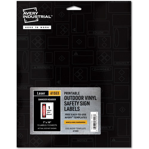 Avery® AVE61553 Avery® Danger Header Printable Outdoor Vinyl Signs