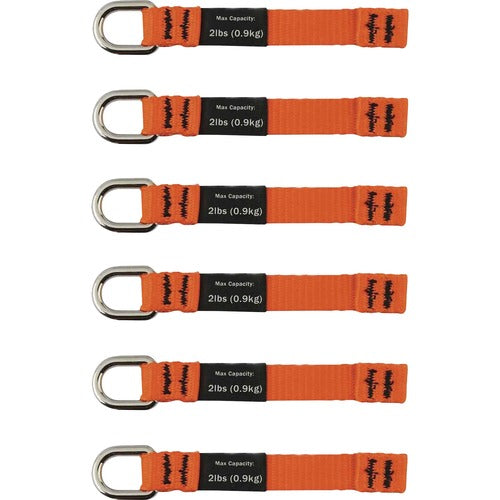 Ergodyne EGO19704 3700 Web Tool Tether Attachment - D-Ring Tool Tails - 2lbs (6-Pack)