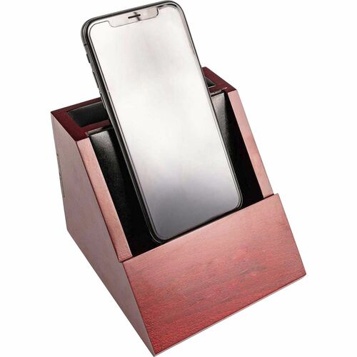Dacasso DACA8050 Rosewood and Leather Desktop Cell Phone Holder