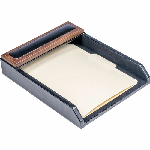 Dacasso DACA8401 Walnut & Leather Letter Tray