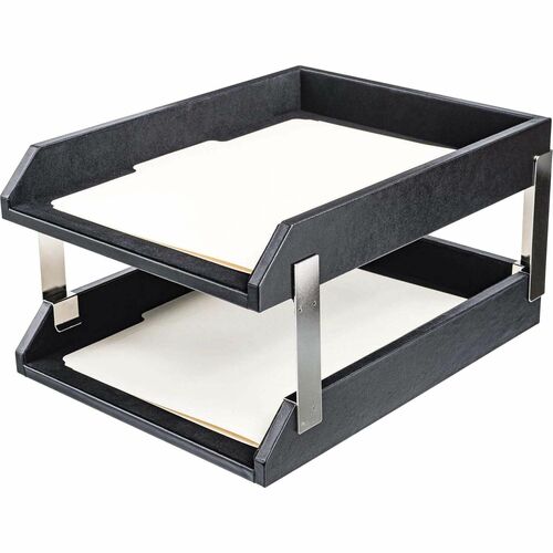 Dacasso DACA1022 Classic Leather Double Letter Trays