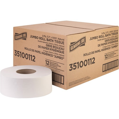 Genuine Joe GJO35100112 Jumbo Jr Dispenser Bath Tissue Roll