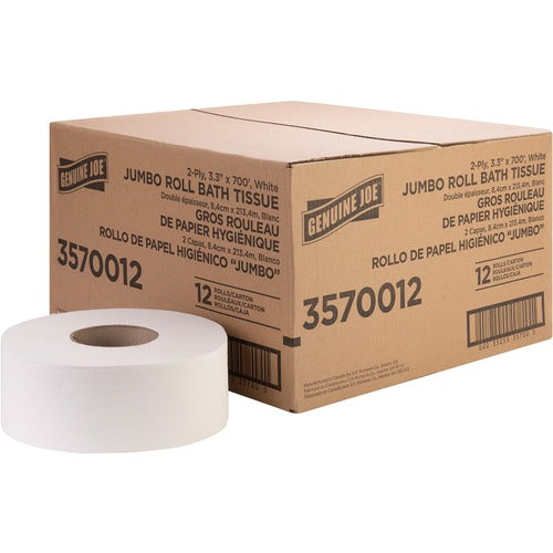 Genuine Joe GJO3570012 Jumbo Jr Dispenser Bath Tissue Roll