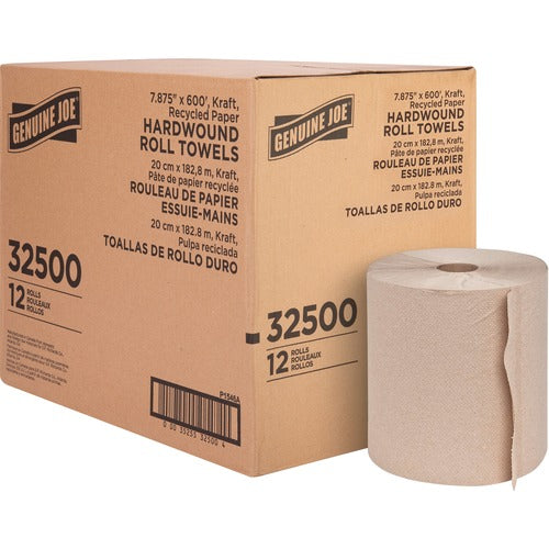 Genuine Joe GJO32500 Embossed Hardwound Roll Towels