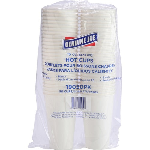 Genuine Joe GJO19050 16 oz Disposable Hot Cups