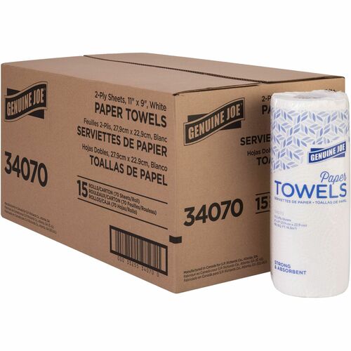 Genuine Joe GJO34070 2-ply Paper Towel Rolls
