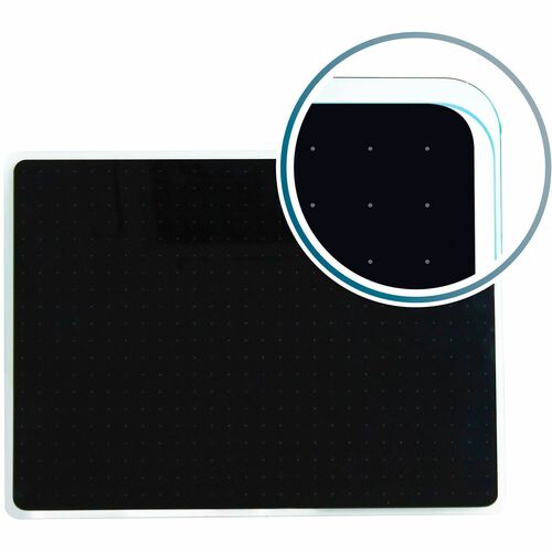 Floortex FLRFCVGM1723BG Viztex® Glacier Black Multi-Purpose Grid Glass Dry-Erase Board 17" x 23"