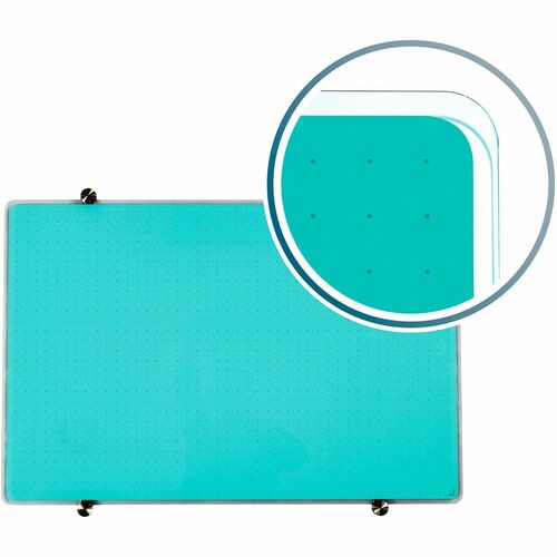 Floortex FLRFCVGM3040TG Viztex® Glacier Teal Multi-Purpose Grid Glass Dry-Erase Board 30" x 40"