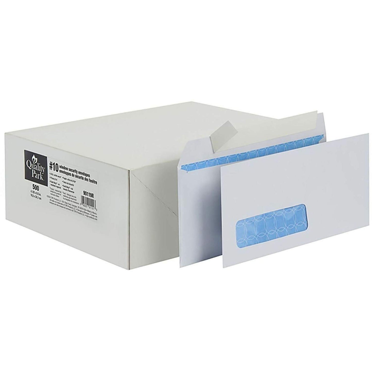 Quality Park QUA90119R No. 10 Single Window Security Tint Treated Business Envelopes