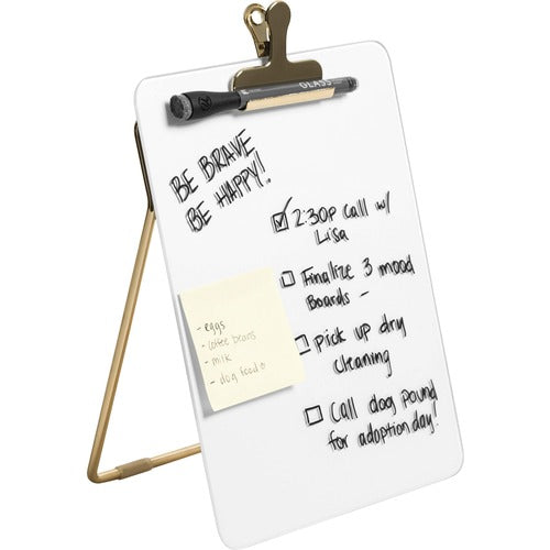 U Brands UBR4974A0106 Glass Dry-Erase Desktop Easel