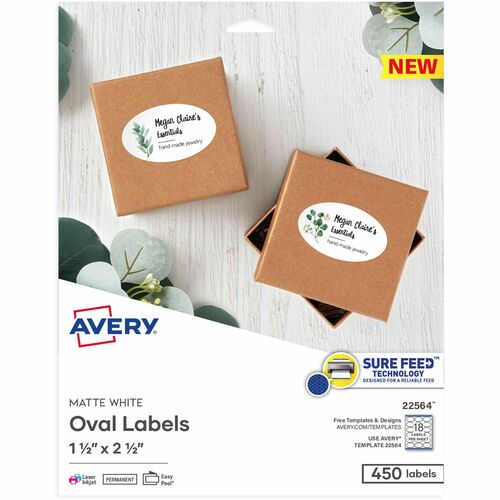 Avery® AVE22564 Avery® Matte White Sure Feed Labels
