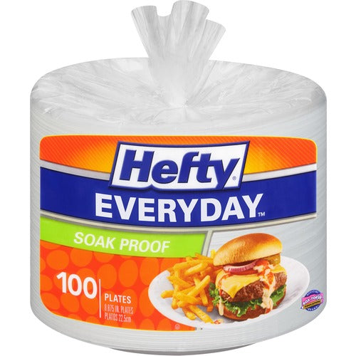 Hefty RFPD28100 Everyday 8-7/8" Soak Proof Foam Plates