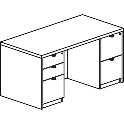 Lorell LLRPD3060DPGE Prominence 2.0 Double-Pedestal Desk