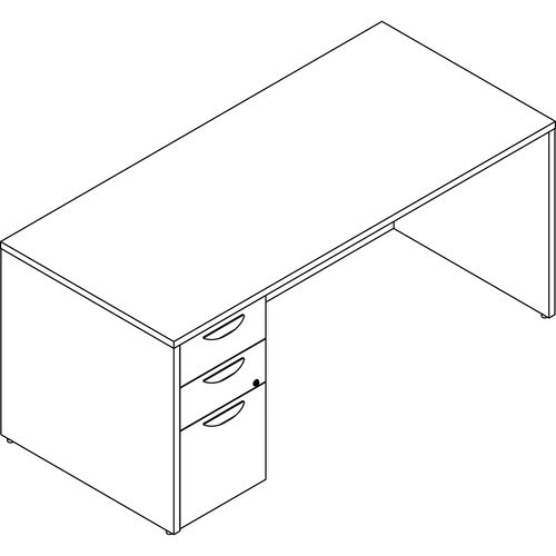 Lorell LLRPD3066LSPGE Prominence 2.0 Left-Pedestal Desk