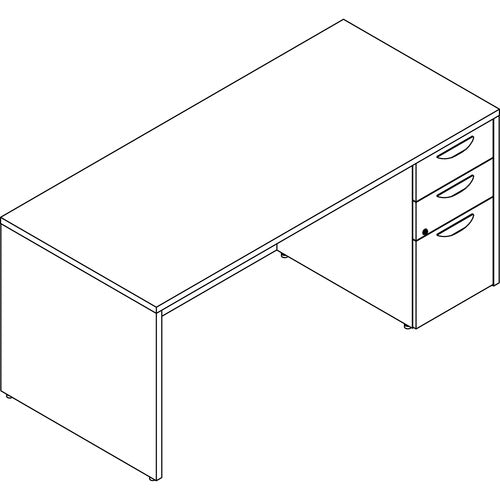 Lorell LLRPD3066RSPGE Prominence 2.0 Right-Pedestal Desk