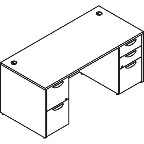 Lorell LLRPD3672DPGE Prominence 2.0 Double-Pedestal Desk