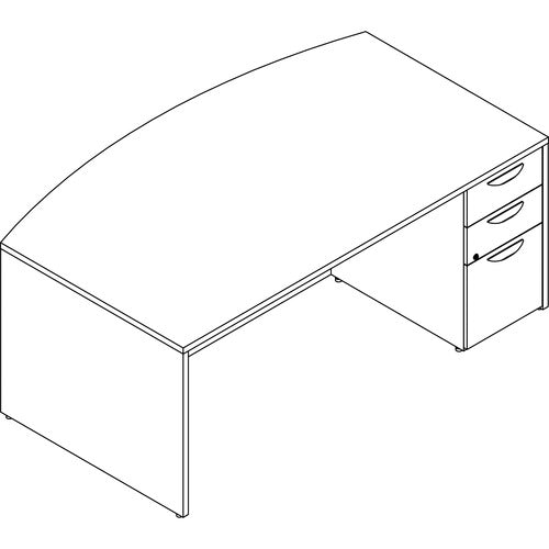 Lorell LLRPD4272RSPGE Prominence 2.0 Bowfront Right-Pedestal Desk