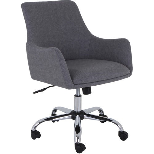 Lorell LLR68549 Mid-century Modern Flannel Guest Chair