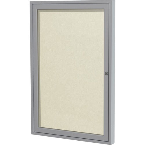 Ghent GHEPA12418VX185 1 Door Enclosed Vinyl Bulletin Board with Satin Frame