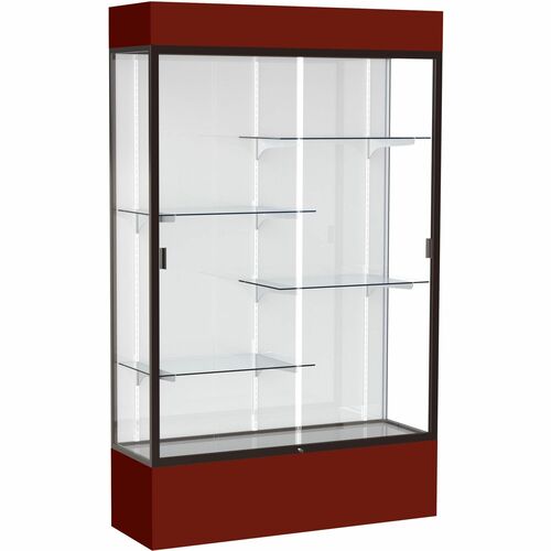 Waddell GHE3174WBBZMN Lighted Floor Case, White Back w/ Dark Bronze Frame & Colored Base