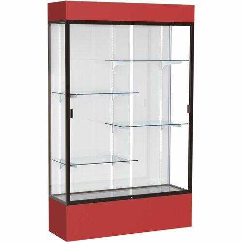 Waddell GHE3174WBBZRD Lighted Floor Case, White Back w/ Dark Bronze Frame & Colored Base