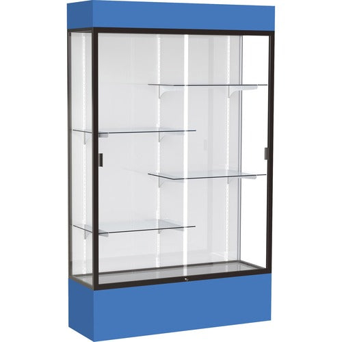 Waddell WAD3174WBBZRY Lighted Floor Case, White Back w/ Dark Bronze Frame & Colored Base