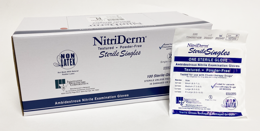 Innovative Healthcare 107200 Nitriderm Nitrile Sterile Exam Gloves – Singles - M, 100 Gloves/Bx, 4 Bx/Cs