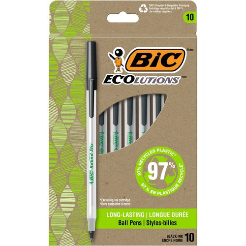 BIC BICGSME10BK Ecolutions Round Stic Ball Point Pen