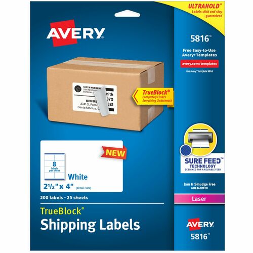 Avery® AVE5816 Avery® Printable Shipping Labels, 2.5" x 4" , 200 Labels (5816)