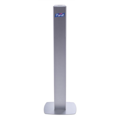 PURELL® GOJ7308DSSLV Messenger ES8 Silver Panel Floor Stand with Dispenser